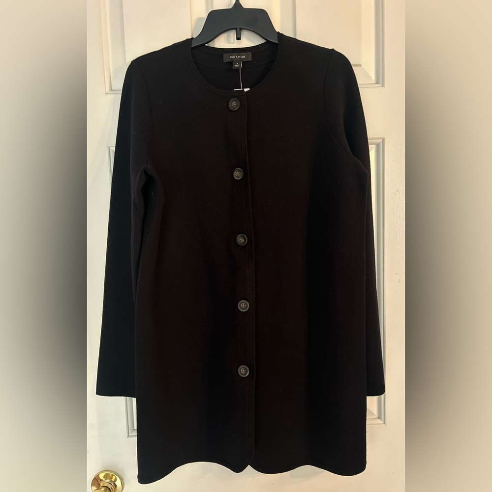 Ann Taylor Black Button-down Cardigan. M. NWT.